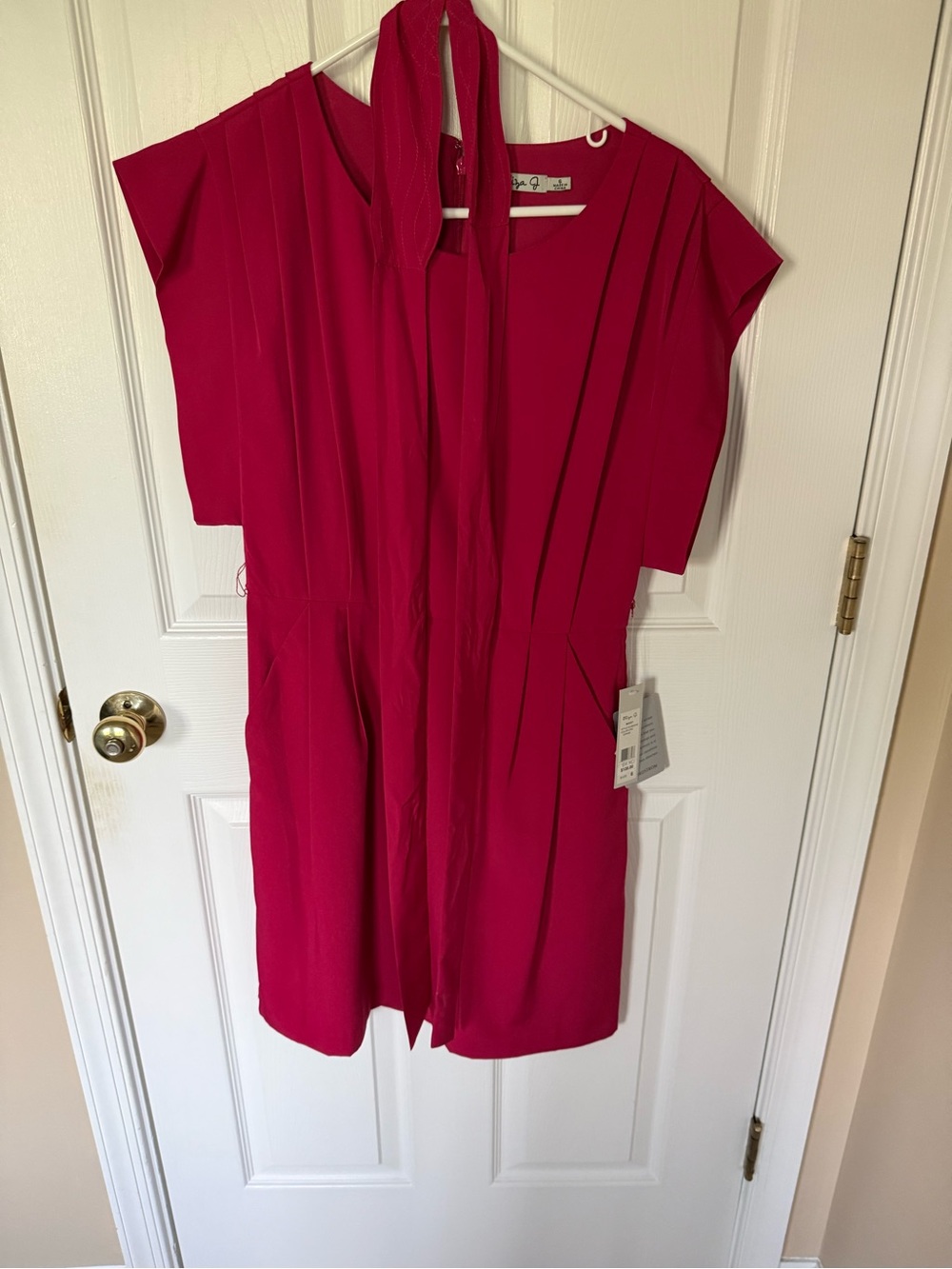 Eliza J Fuchsia Cap-Sleeve Tie-waist Dress. Great graduation dress!